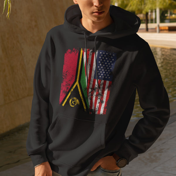 Vanuatu USA Flag - Half American Hoodie