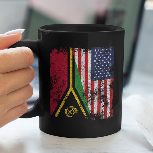 Vanuatu USA Flag - Half American Mug