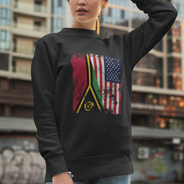 Vanuatu USA Flag - Half American Sweatshirt