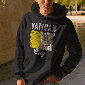 Vatican City Flag Distressed Hoodie