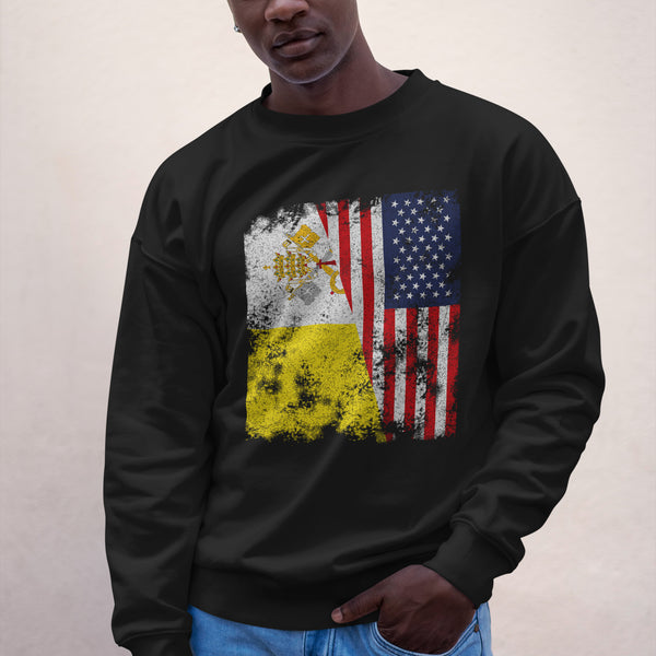 Vatican City USA Flag - Half American Sweatshirt