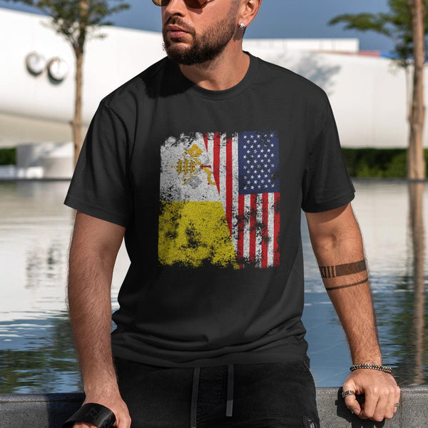 Vatican City USA Flag - Half American T-Shirt