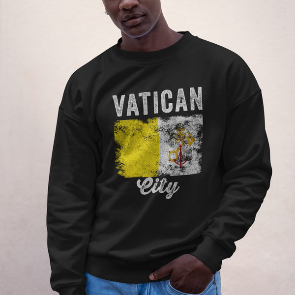 Vatican City Flag Distressed Sweatshirt