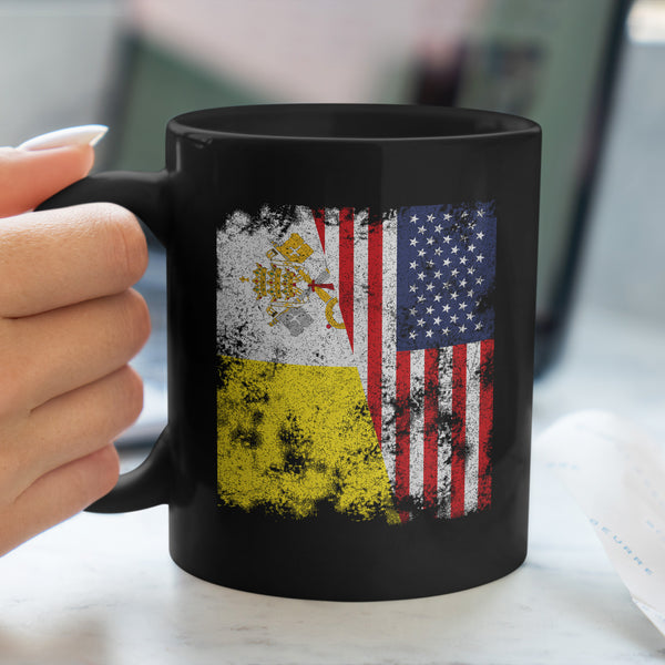Vatican City USA Flag - Half American Mug