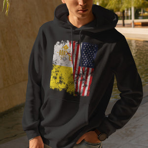 Vatican City USA Flag - Half American Hoodie