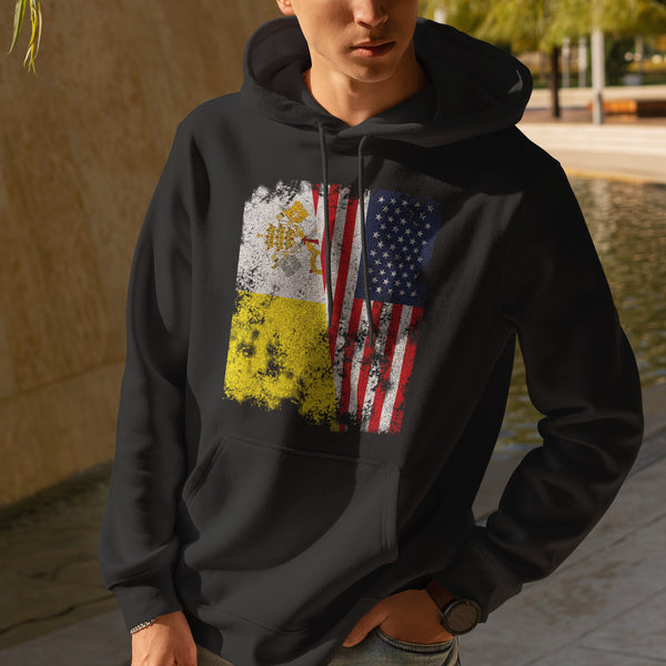 Vatican City USA Flag - Half American Hoodie