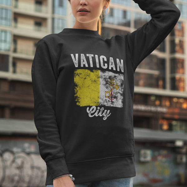 Vatican City Flag Distressed Sweatshirt