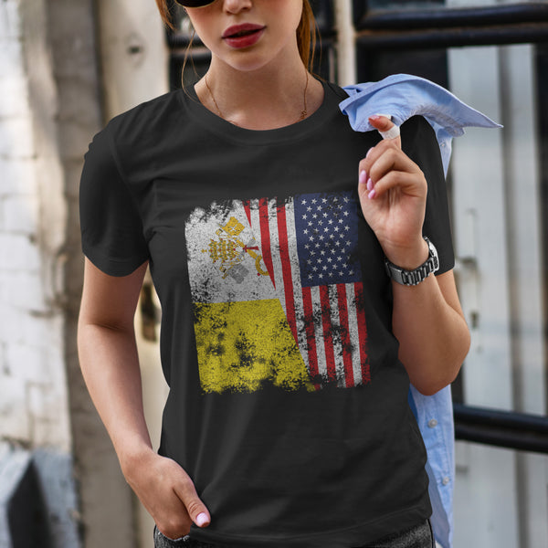 Vatican City USA Flag - Half American T-Shirt