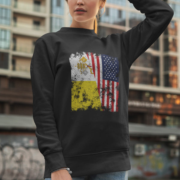 Vatican City USA Flag - Half American Sweatshirt