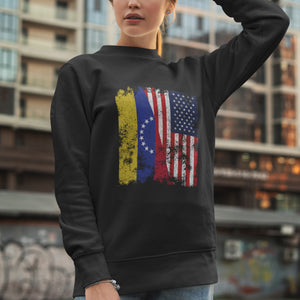 Venezuela USA Flag - Half American Sweatshirt