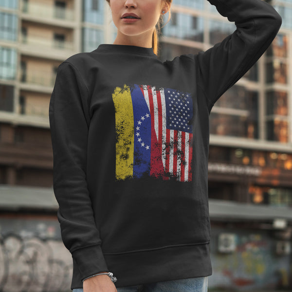 Venezuela USA Flag - Half American Sweatshirt