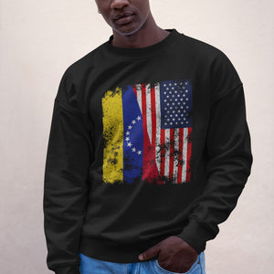 Venezuela USA Flag - Half American Sweatshirt