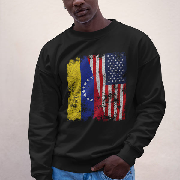 Venezuela USA Flag - Half American Sweatshirt