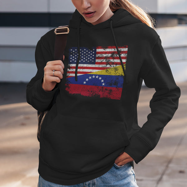 Venezuela USA Flag Hoodie