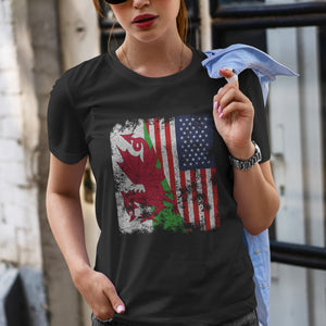 Wales USA Flag - Half American T-Shirt
