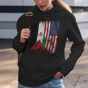 Western Sahara USA Flag - Half American Hoodie