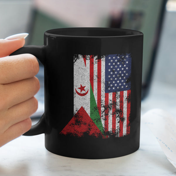Western Sahara USA Flag - Half American Mug