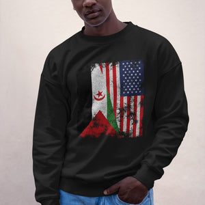 Western Sahara USA Flag - Half American Sweatshirt
