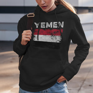 Yemen Flag Distressed - Yemeni Flag Hoodie