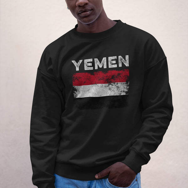 Yemen Flag Distressed - Yemeni Flag Sweatshirt