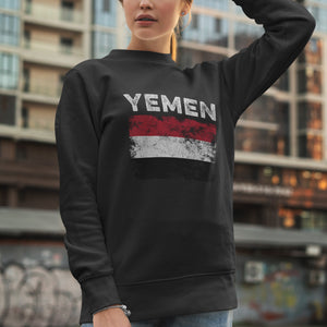 Yemen Flag Distressed - Yemeni Flag Sweatshirt