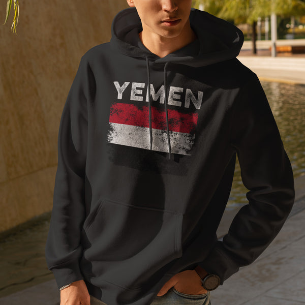 Yemen Flag Distressed - Yemeni Flag Hoodie