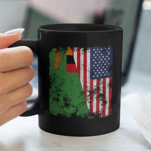 Zambia USA Flag - Half American Mug