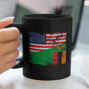 Zambia USA Flag Mug