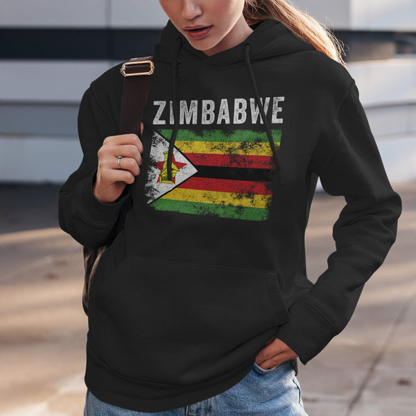Zimbabwe Flag Distressed Zimbabwean Flag Hoodie