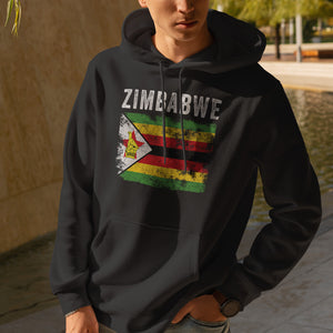 Zimbabwe Flag Distressed Zimbabwean Flag Hoodie