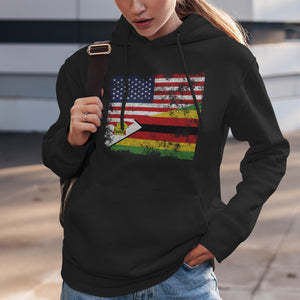 Zimbabwe USA Flag Hoodie
