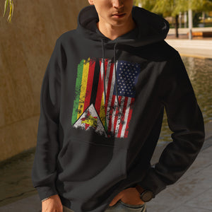 Zimbabwe USA Flag Hoodie