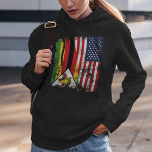 Zimbabwe USA Flag Hoodie